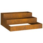 vidaXL jardinière 3 niveaux 90x90x35 cm en Acier Corten