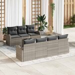 vidaXL Ensemble de canapé de jardin 8 Pièces Gris clair 55 x 55 x 37 cm