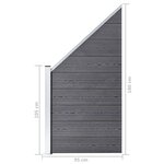 vidaXL Ensemble de clôture WPC 10 Carré + 1 Incliné 1830x186 cm Gris