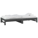 vidaXL Lit coulissant sans matelas gris 2x(90x200) cm