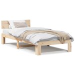 vidaXL Cadre de lit avec tête de lit 100x200 cm en bois de pin massif