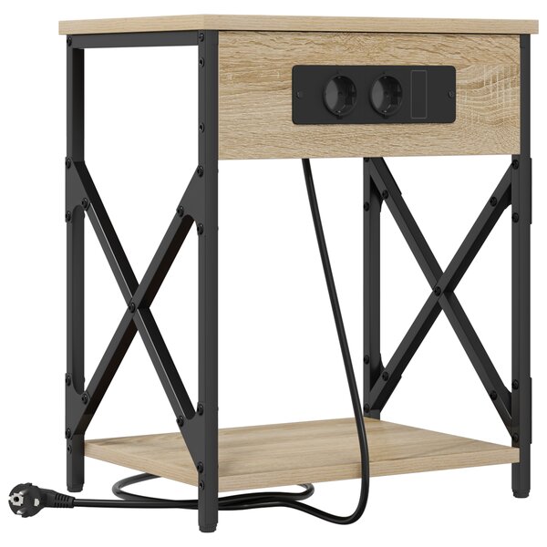 vidaXL Cabinet de chevet avec tiroir Chêne sonoma 41 x 31 x 51 cm