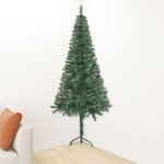 vidaXL Arbre de Noël artificiel d'angle pré-éclairé vert 120 cm PVC