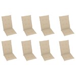 vidaXL Chaises pliables de jardin avec coussins lot de 8 Bois d'acacia