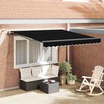 vidaXL Tissu de auvent Noir 350 x 250 cm Polyester