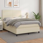 vidaXL Sommier à lattes de lit avec matelas Crème 140x200cm Similicuir