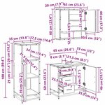 vidaXL Ensemble de mobilier de salle de bain 3 Pièces Chêne noir