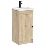 vidaXL Lavabo de salle de bains Noir Mat 42 x 40 x 16 5 cm métal