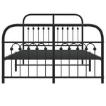 vidaXL Cadre de lit métal sans matelas avec pied de lit noir 120x200cm
