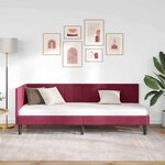 vidaXL Cadre de lit d'angle Bordeaux 80 cm x 200 cm Velours