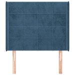 vidaXL Tête de lit avec oreilles Bleu foncé 93x16x118/128 cm Velours