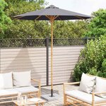 vidaXL Parasol de jardin Ø 240 x 260 cm Bambou Rond Gris foncé