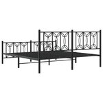 vidaXL Cadre de lit métal sans matelas avec pied de lit noir 180x200cm