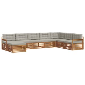 vidaXL Ensemble de canapés d'extérieur 8 pc Gris Naturel et Clair