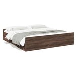 vidaXL Cadre de lit avec tiroirs chêne marron 200x200 cm
