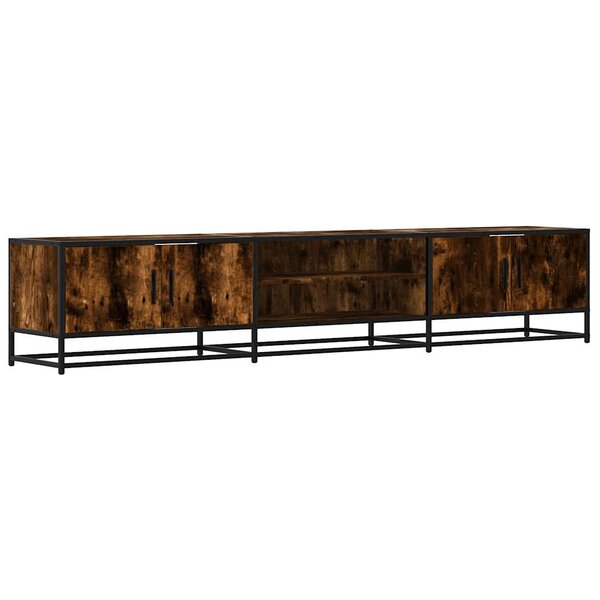 vidaXL Meuble TV chêne fumé 210x35x41 cm bois d'ingénierie