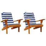 vidaXL Coussins de chaise adirondack lot de 2 rayures bleu/blanc