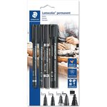 Set de 4 marqueurs permanents lumocolor  noir staedtler