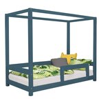 Lit cabane enfant BUNKY 140 x 200 vert pétrole