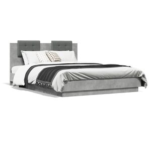 vidaXL Cadre de lit sans matelas gris béton 120x200 cm