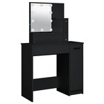 vidaXL Ensemble de coiffeuse avec LED Noir Bois d'ingénierie
