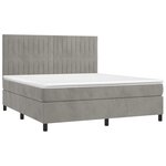 vidaXL Sommier à lattes de lit et matelas Gris clair 160x200cm Velours