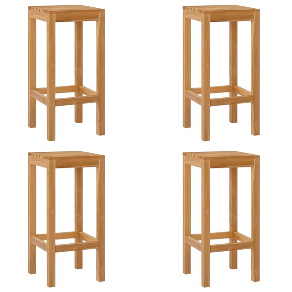 vidaXL Tabouret de bar 4 Pièces Naturel Bois de teck massif