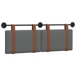vidaXL Tête de lit suspendue Gris foncé PU antique