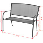 vidaXL Banc de jardin 108 cm acier et maille anthracite