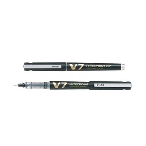 Roller rechargeable hi-techpoint v7 begreen pte moyenne encre liquide noir x 10 pilot