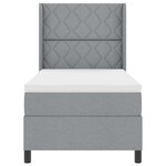 vidaXL Lit à ressorts avec matelas Gris clair 90 x 200 cm tissu