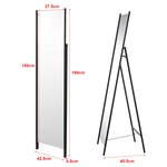 Miroir sur pied 160 x 43 x 49 cm noir 03_0007975