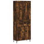vidaXL Buffet haut Chêne fumé 69 5x34x180 cm Bois d'ingénierie