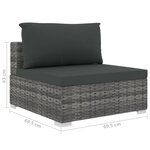 Vidaxl salon de jardin 8 pièces avec coussins résine tressée gris