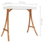 vidaXL Cadre de balançoire avec toit crème Bois courbé à finition teck