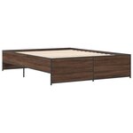 vidaXL Cadre de lit chêne marron 140x200 cm bois d'ingénierie et métal