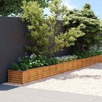 vidaXL Lit surélevé de jardin 960x50x36 cm acier corten
