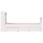 vidaXL Lit bibliothèque sans matelas blanc 90x200cm bois de pin massif