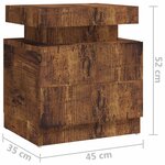 vidaXL Table de chevet chêne fumé 45x35x52 cm Bois d'ingénierie
