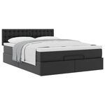 VidaXL Cadre de lit ottoman avec matelas noir 140x190 cm similicuir