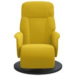vidaXL Fauteuil inclinable avec repose-pied jaune velours