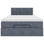vidaXL Lit ottoman avec matelas gris foncé 120x190 cm velours