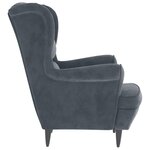 vidaXL Fauteuil gris foncé velours