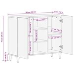 vidaXL Buffet Marron 90 x 33.5 x 75 cm Bois de manguier massif