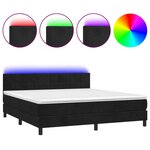 vidaXL Sommier à lattes de lit avec matelas et LED Noir 160x200 cm