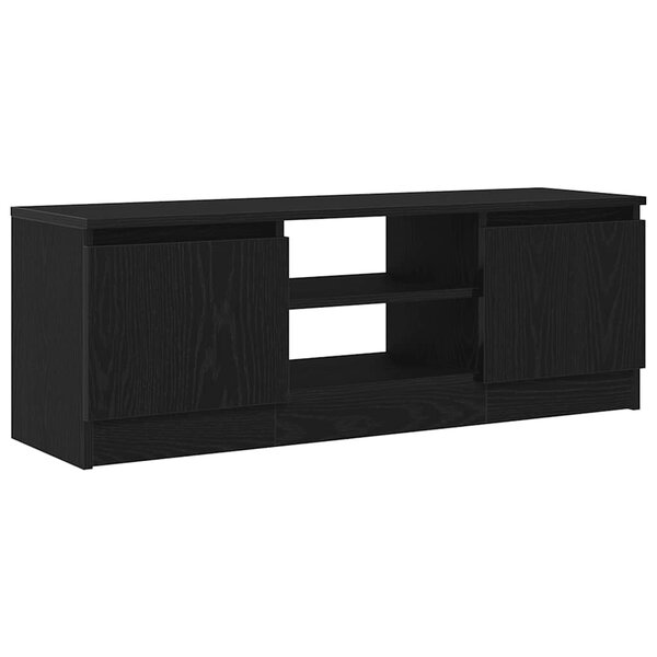 vidaXL Meuble TV chêne noir 102x30x36 cm bois d'ingénierie