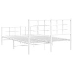 vidaXL Cadre de lit métal sans matelas et pied de lit blanc 140x200 cm