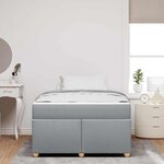 vidaXL Cadre de lit avec matelas Gris clair 120 x 200 cm tissu