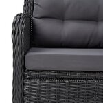 vidaXL Chaises de jardin lot de 2 avec coussins Résine tressée Noir
