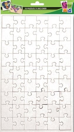 Puzzles de 54 pièces à décorer 24x16 cm 10 pièces